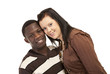 Happy mixed race couple love and friendship