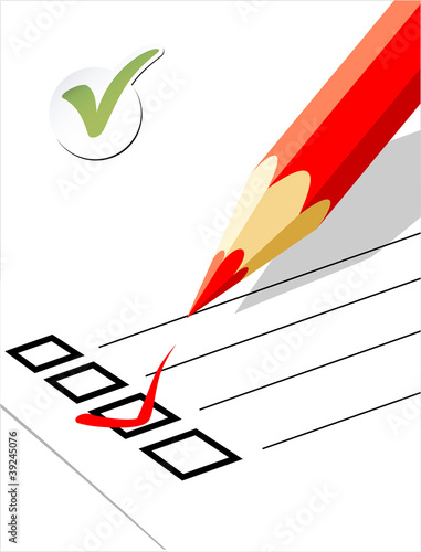 Vector: election-blanc with red pencil election-blanc with red pencil