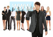 Businessman pushing WWW on a touch screen interface.