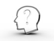 Head with a question inside. 3D image Head with a question inside. 3D image