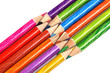 Assortment of coloured pencils with shadow on white background Assortment of coloured pencils with shadow on white background