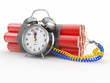 Countdown.  Time bomb with alarm clock detonator. Dynamit