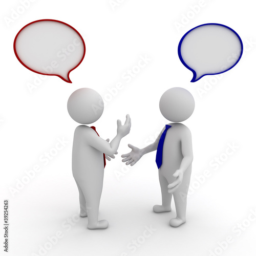 Illustration: Business people standing and talking Business people standing and talking