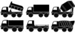 set black isolated construction transport
