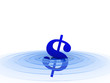 dollar symbol in water dollar symbol in water