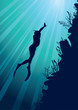 Freediver on the sea
