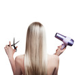 Blonde hair and hairdresser's tools