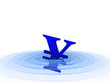 yen symbol in water yen symbol in water