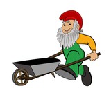 Gartenzwerg mit Schubkarre