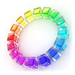 3D Colour glass wheel - Rainbow 3