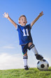 Young Boy soccer player celebrating