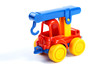 Children's toy the car-crane isolated Children's toy the car-crane isolated