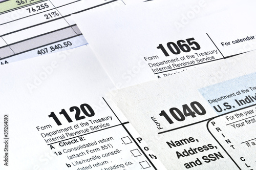Photo: Tax forms. Tax forms.