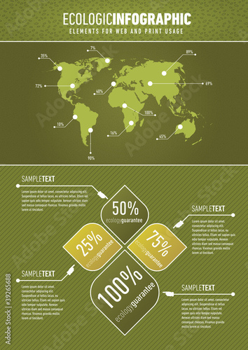 Vektor: Green ecologic infographic Green ecologic infographic