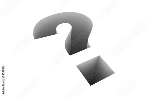 Illustration: 3D Question Mark Hole 3D Question Mark Hole