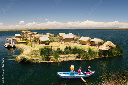 Photo: Titicaca lake, Peru, floating islands Uros Titicaca lake, Peru, floating islands Uros