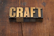 craft word in wood type