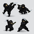 Set of ninja assassins