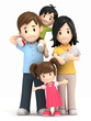 3d render of a happy family