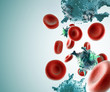 HIV cells in blood stream