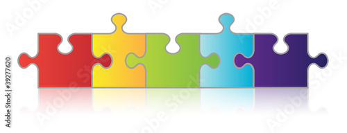 Illustration: Five Piece Puzzle Chain Five Piece Puzzle Chain