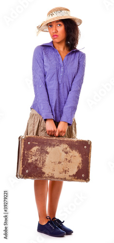 Photo: Easy latin american girl travels. Retro. Easy latin american girl travels. Retro.
