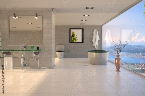 Illustration: Bathroom with a View Bathroom with a View
