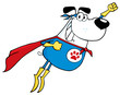 White Super Hero Dog Flying