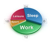 Weekday schedule concept over white