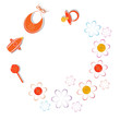 child's background with flowers