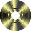 gold vinyl record isolated on white background
