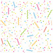 Streamers and confetti background.