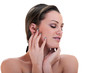 Beautiful Girl Caucasian close-up closed eyes