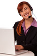 Customer Support Agent with Laptop