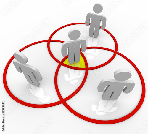 Illustration: Venn Diagram People in Overlapping Circles Connections Venn Diagram People in Overlapping Circles Connections