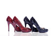 Foto: Edle Frauen Schuhe, High Heels, auf Glasboden Edle Frauen Schuhe, High Heels, auf Glasboden