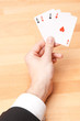 Pokerhand mit vier Assen