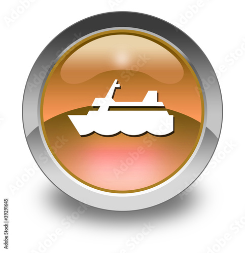 Illustration: Orange Glossy Pictogram "Cruise Liner" Orange Glossy Pictogram "Cruise Liner"