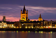 Historic center of Cologne at dusk