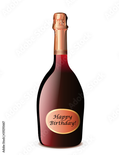 Vector: Rosé Champagner "Happy Birthday" Rosé Champagner "Happy Birthday"