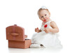 Photo: pretty little girl with chest pretty little girl with chest