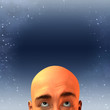 Man looking up at sky