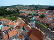 View of Cesky Krumlov and St. Jost Church