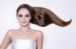 Woman with long straight smooth hair