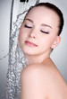 Water on female face