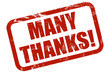 Grunge Stempel rot MANY THANKS!