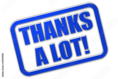 Illustration: Stempel blau glas THANKS A LOT! Stempel blau glas THANKS A LOT!