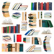 Books collection isolated on a white background.