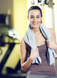 Portrait of a relaxed attractive young woman after exercise