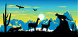 Vektor: Wild panther, llama and eagles Wild panther, llama and eagles